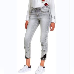 Desigual Jean's Donna Denim Pearls. Size: EU 29.